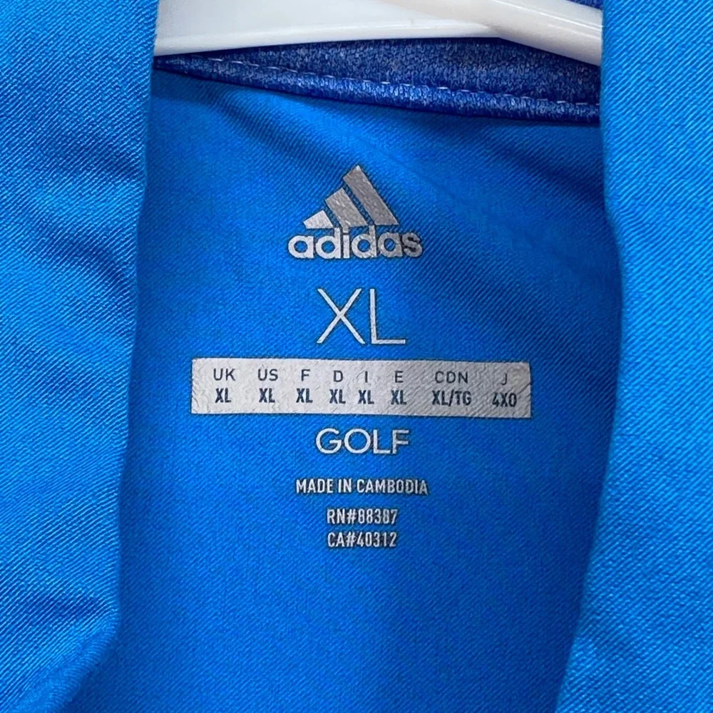 Adidas Golf Pullover Sz XL Mens Blue Athleisure Quarter Zip Performance Jacket